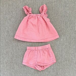 Kids Pink Two-Piece Tank Top & Shorts Set